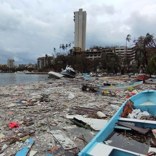 Acapulco luego del paso del huracán Otis.